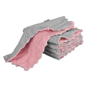 6 pc Kitchen Dish Towel 9.4" Absorbent Coral Fleece Dish Cloth