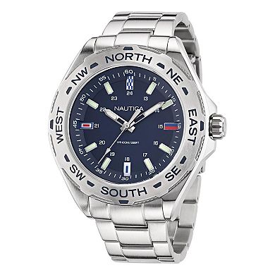 Nautica Clearwater Beach Men's Stainless Steel Bracelet & Silicone Strap Watch Set - NAPCWS305