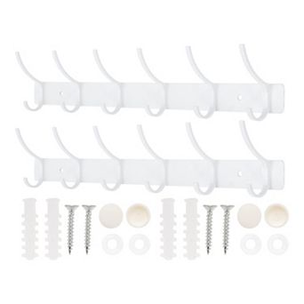 2 pc Coat Rack Wall Mount, Hat Rack with 6 Hook for Wall, Towel Hooks for Bathrooms