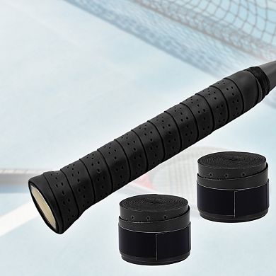 2 Pcs Tennis Racket Grip Tape, Perforated Flat Anti-Slip Racket Overgrip Tape
