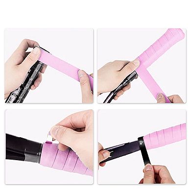 2 Pcs Tennis Racket Grip Tape, Perforated Flat Anti-Slip Racket Overgrip Tape