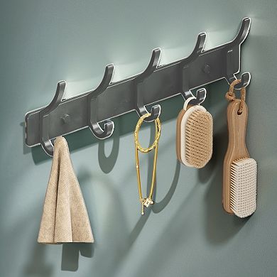 2 Pcs Coat Rack Wall Mount, Hat Rack with 5 Hook for Wall, Towel Hooks for Bathrooms