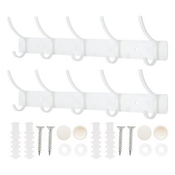 2 pc Coat Rack Wall Mount, Hat Rack with 5 Hook for Wall, Towel Hooks for Bathrooms