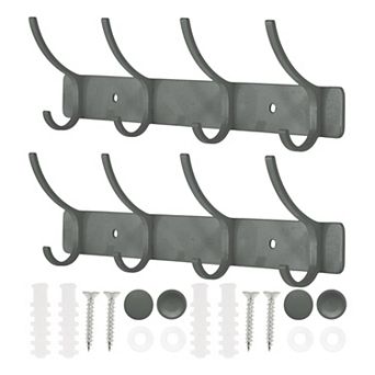2 pc Coat Rack Wall Mount, Hat Rack with 4 Hook for Wall, Towel Hooks for Bathrooms