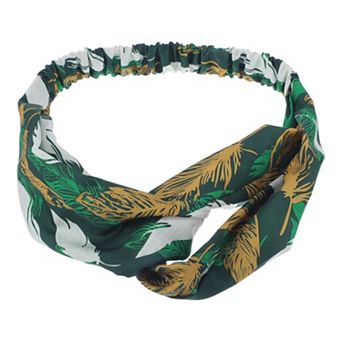 Fashion Feather Pattern Cross Elastic Hairband for Women 1 pc