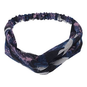 Fashion Feather Pattern Cross Elastic Hairband for Women 1 pc