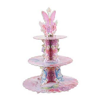 Cupcake Stand, 3 tier Butterfly Pattern Cupcake Stand Tower, Cardboard Dessert Cup Cake Stand Tower