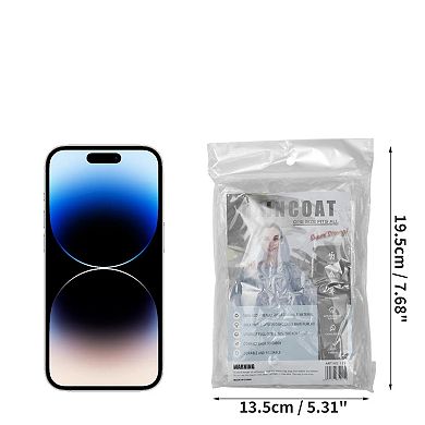 5Pcs Disposable Rain Ponchos, Waterproof Lightweight Raincoats with Hood and Sleeves