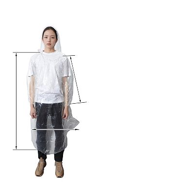 5Pcs Disposable Rain Ponchos, Waterproof Lightweight Raincoats with Hood and Sleeves
