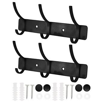 2 pc Coat Rack Wall Mount, Hat Rack with 3 Hook for Wall, Towel Hooks for Bathrooms