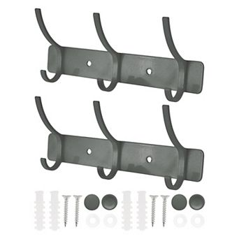 2 pc Coat Rack Wall Mount, Hat Rack with 3 Hook for Wall, Towel Hooks for Bathrooms