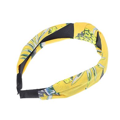 Grace Pineapple Pattern Wide Cross Knot Headbands for Women 1 Pc