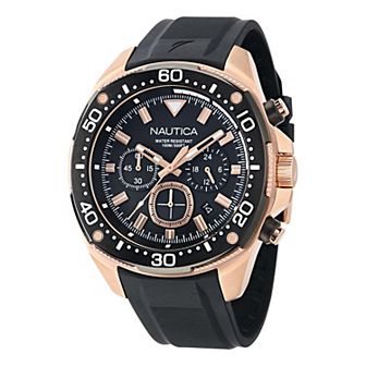 Nautica NCT Blue Sail Men's Chronograph Silicone Strap Watch - NAPBSF401