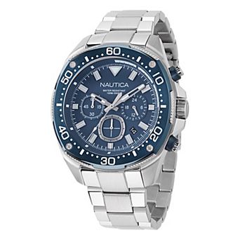 Nautica NCT Blue Sail Men's Chronograph Stainless Steel Bracelet Watch - NAPBSF407