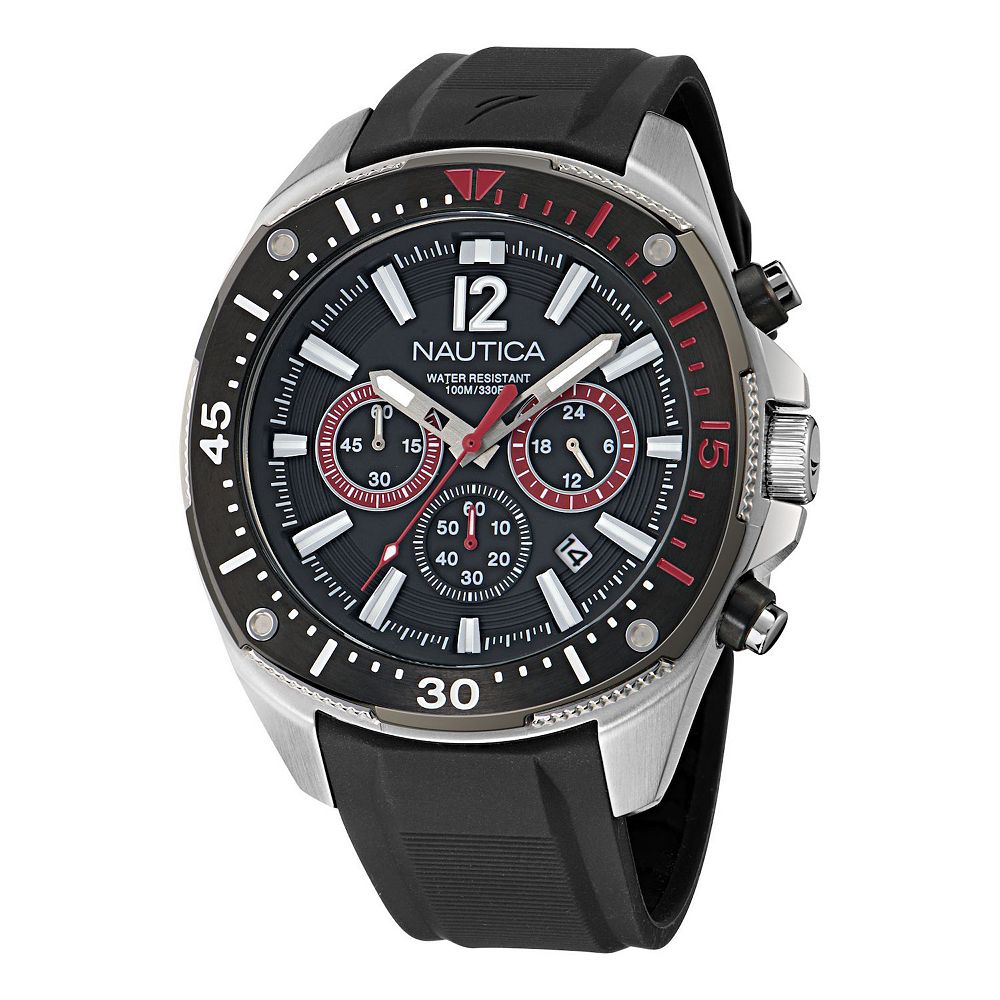 Nautica NCT Blue Sail Men's Chronograph Silicone Strap Watch