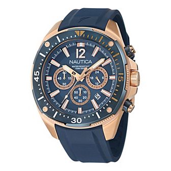 Nautica NCT Blue Sail Men's Chronograph Silicone Strap Watch - NAPBSS503