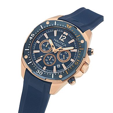 Nautica NCT Blue Sail Men's Chronograph Silicone Strap Watch - NAPBSS503