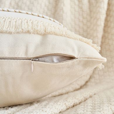 4Pcs Decorative Boho Throw Pillow Cover, Modern Textured Tufted Pillow Cover 12x20&18x18 Inch