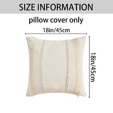 4Pcs Decorative Boho Throw Pillow Cover, Modern Textured Tufted Pillow Cover 12x20&18x18 Inch