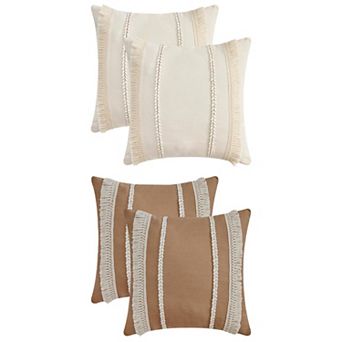 4 pc Decorative Boho Throw Pillow Cover, Modern Textured Tufted Pillow Cover 12x20&18x18 Inch