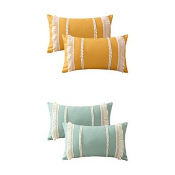 4 pc Decorative Boho Throw Pillow Cover, Modern Textured Tufted Pillow Cover 12x20&18x18 Inch