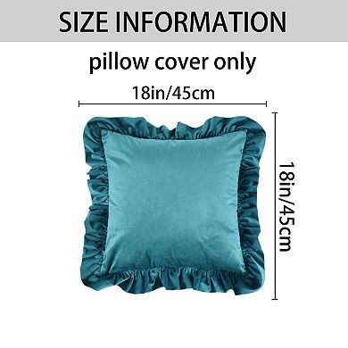 2Pcs Scalloped Square Outdoor Throw Pillow Covers for Sofa Living Room Decor 12x20&18x18 Inch