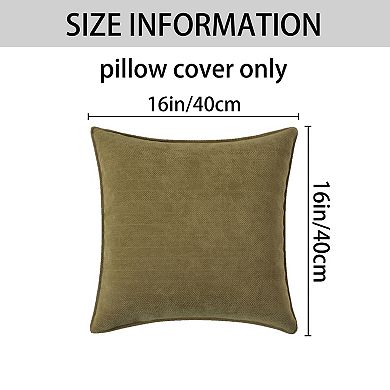 Couch Throw Pillow Covers Set of 4, Decorative Soft Chenille Covers with Elegant Design 16x16 Inch
