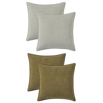Couch Throw Pillow Covers Set of 4, Decorative Soft Chenille Covers with Elegant Design 16x16 Inch