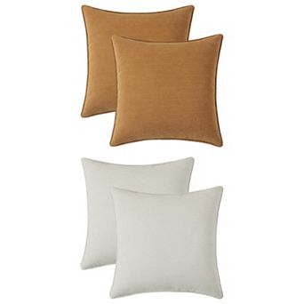 Couch Throw Pillow Covers Set of 4, Decorative Soft Chenille Covers with Elegant Design 16x16 Inch