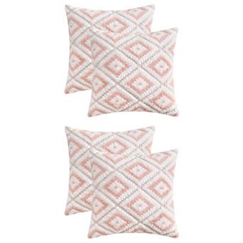 4 pc Soft Short Plush Decorative Luxury Style Throw Pillow Covers 16x16&18x18 Inch