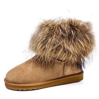 Women's Shearling and Raccoon Hair Boots CY2469