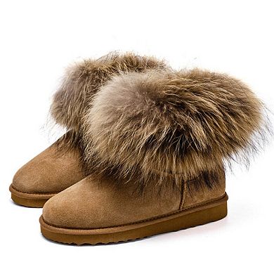 Women's Shearling and Raccoon Hair Boots CY2469