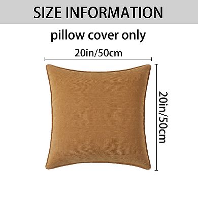 Couch Throw Pillow Covers Set of 4, Decorative Soft Chenille Covers with Elegant Design 20x20 Inch