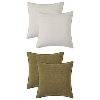 Couch Throw Pillow Covers Set of 4, Decorative Soft Chenille Covers with Elegant Design 20x20 Inch