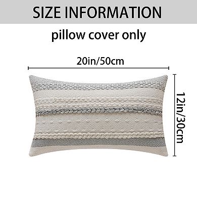 2Pcs Striped Decorative Throw Pillow Cover for Couch Bed Sofa Home Decor 12x20&18x18 Inch