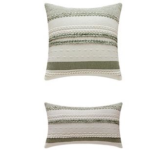 2 pc Striped Decorative Throw Pillow Cover for Couch Bed Sofa Home Decor 12x20&18x18 Inch