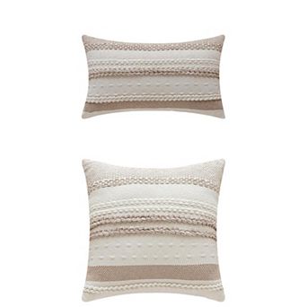 2 pc Striped Decorative Throw Pillow Cover for Couch Bed Sofa Home Decor 12x20&18x18 Inch
