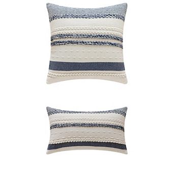2 pc Striped Decorative Throw Pillow Cover for Couch Bed Sofa Home Decor 12x20&18x18 Inch