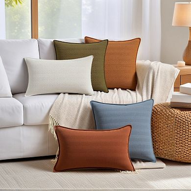 Couch Throw Pillow Covers Set of 4, Decorative Soft Chenille Covers 12x20&18x18 Inch