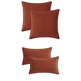 Couch Throw Pillow Covers Set of 4, Decorative Soft Chenille Covers 12x20&18x18 Inch