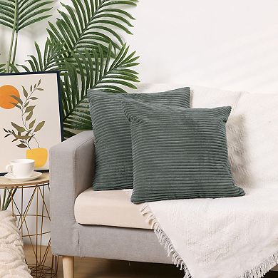 Throw Pillow Cover, Soft Boho Striped Cushion Cover Pack of 4, Decorations Pillowcase Set 18x18 Inch