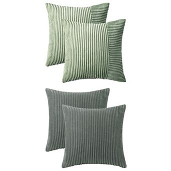 Throw Pillow Cover, Soft Boho Striped Cushion Cover Pack of 4, Decorations Pillowcase Set 18x18 Inch