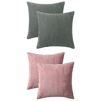 Throw Pillow Cover, Soft Boho Striped Cushion Cover Pack of 4, Decorations Pillowcase Set 18x18 Inch