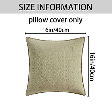 Couch Throw Pillow Covers Set of 4, Decorative Soft Chenille Covers 16x16&18x18 Inch
