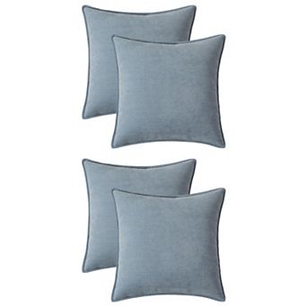 Couch Throw Pillow Covers Set of 4, Decorative Soft Chenille Covers 16x16&18x18 Inch