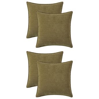 Couch Throw Pillow Covers Set of 4, Decorative Soft Chenille Covers 16x16&18x18 Inch