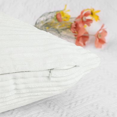 Corduroy Throw Pillow Covers, Soft Boho Cushion Covers Pack of 4 Square Pillowcase Set 18x18 Inch