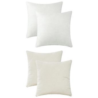 Corduroy Throw Pillow Covers, Soft Boho Cushion Covers Pack of 4 Square Pillowcase Set 18x18 Inch