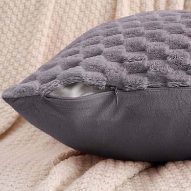 4Pcs Soft Decorative Throw Pillow Covers Fuzzy Plush Cushion Cover for Sofa Couch Bed Living Room