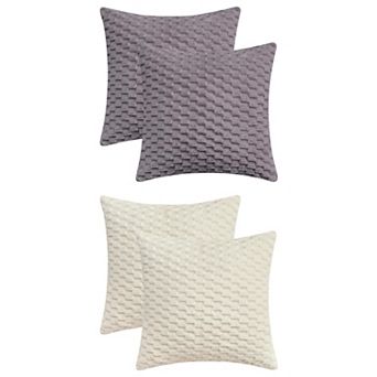 4 pc Soft Decorative Throw Pillow Covers Fuzzy Plush Cushion Cover for Sofa Couch Bed Living Room